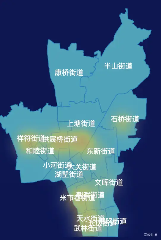 echarts杭州市拱墅区geoJson地图热力图